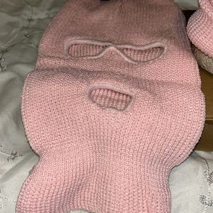 Pink knit-ski hat one size fit stretchy only 2 left brand new only $8